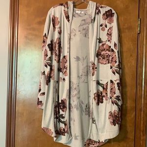 Maurices hooded floral duster cardigan